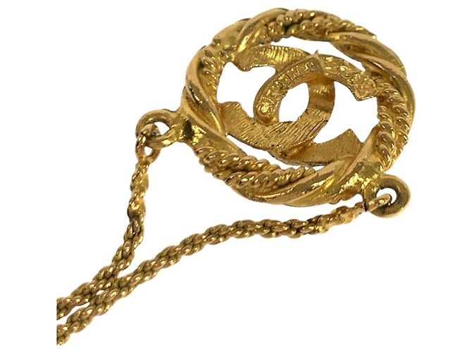 Collana in metallo dorato Chanel Vintage Coco Mark D'oro - vista 7