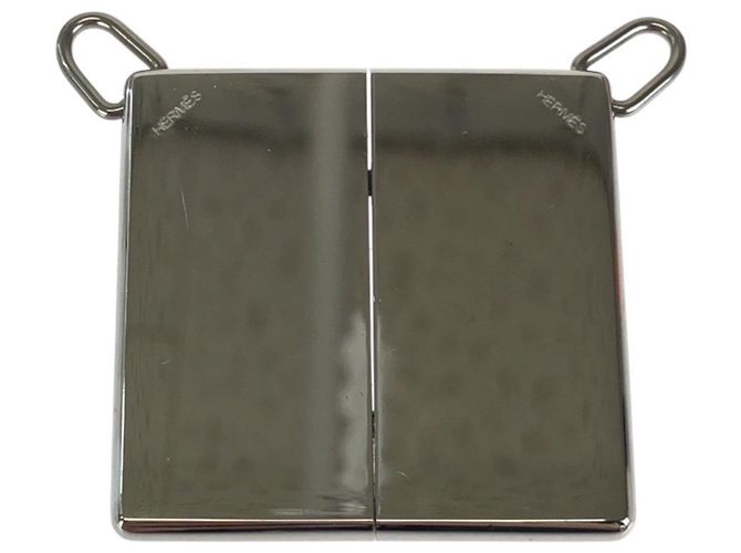 Hermès Collana in pelle e metallo argento e nero con simbolo Hermes - vista 3