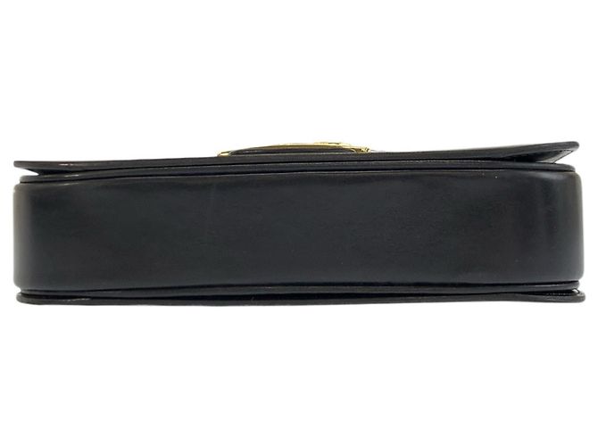 Céline Celine Vintage Carriage Hardware Schultertasche aus schwarzem Leder - Ansicht 10