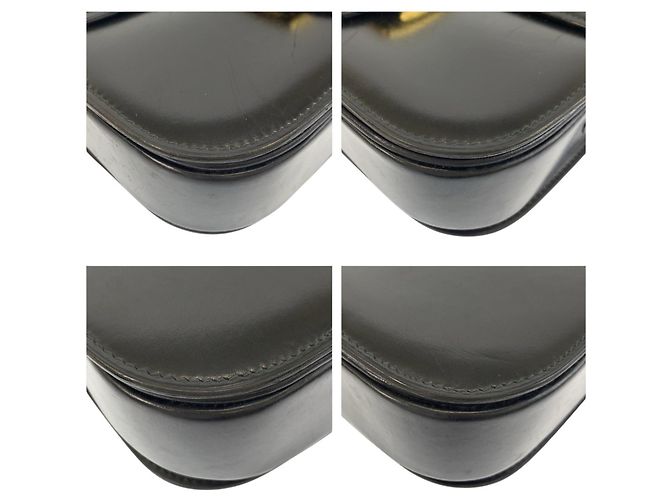 Céline Celine Vintage Carriage Hardware Schultertasche aus schwarzem Leder - Ansicht 4