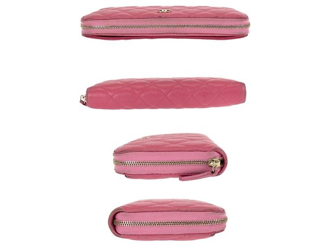 Cartera larga de piel de becerro granulada rosa Chanel - vista 10