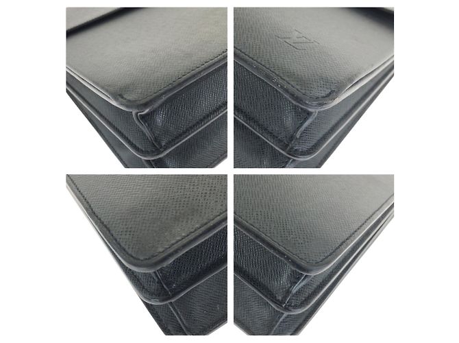 Valigetta in pelle nera Louis Vuitton Taiga Robusto 1 Nero - vista 3