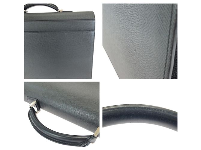 Valigetta in pelle nera Louis Vuitton Taiga Robusto 1 Nero - vista 5