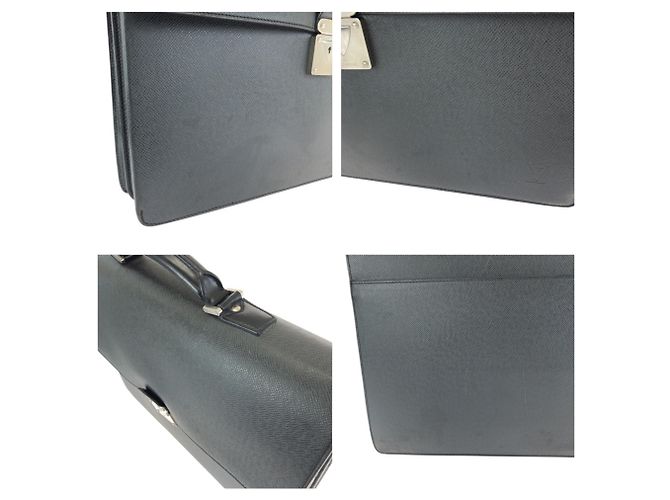 Valigetta in pelle nera Louis Vuitton Taiga Robusto 1 Nero - vista 6