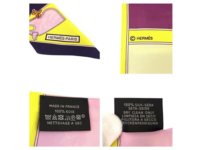 Hermès HERMES Twilly Camails Seidentuch Gelb Multicolor Mehrfarben - Ansicht 8