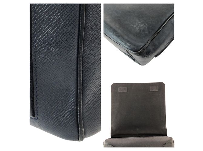 Borsa a tracolla Louis Vuitton Taiga Roman PM Navy in pelle Blu navy - vista 6