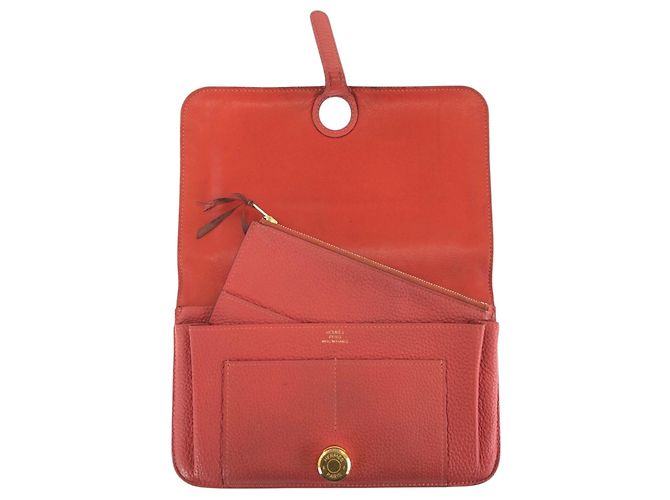 Hermès HERMES Dogon GM Long Wallet in Rouge Tomato Rot - Ansicht 10