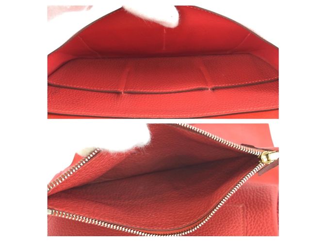 Hermès HERMES Dogon GM Long Wallet in Rouge Tomato Rot - Ansicht 9