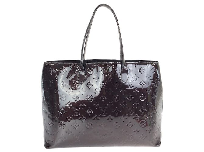 Borsa Tote Louis Vuitton Monogram Vernis Wilshire MM Bordò Porpora - vista 2