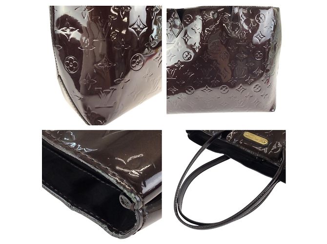 Borsa Tote Louis Vuitton Monogram Vernis Wilshire MM Bordò Porpora - vista 6