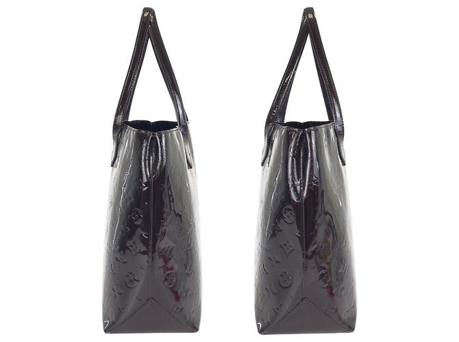 Borsa Tote Louis Vuitton Monogram Vernis Wilshire MM Bordò Porpora - vista 8