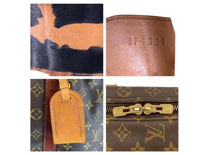 Borsa da Viaggio Boston Louis Vuitton Monogram Sirius 55 Marrone Monogramma - vista 3