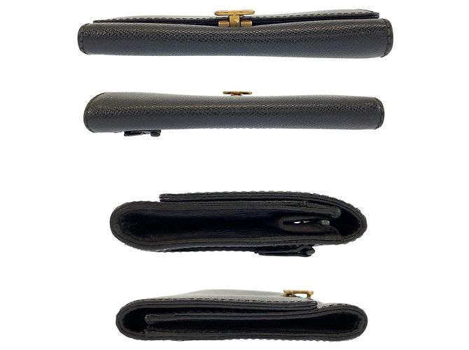 Chanel Coco Mark Black Leather Folding Wallet - view 10