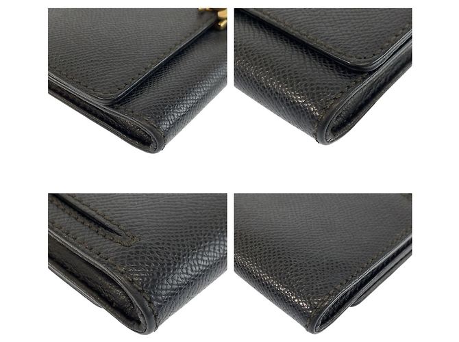 Chanel Coco Mark Black Leather Folding Wallet - view 7