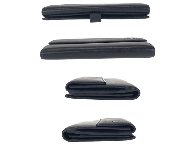 Cartera larga de cuero negro Chanel Camellia Coco Mark - vista 10