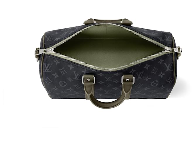 Louis Vuitton Keepall 35 Monogram Eclipse Preto Cinza - vista 2