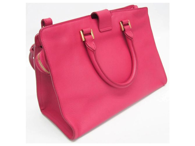 Saint Laurent Classic Y Cabas in pelle Small Rosa - vista 3