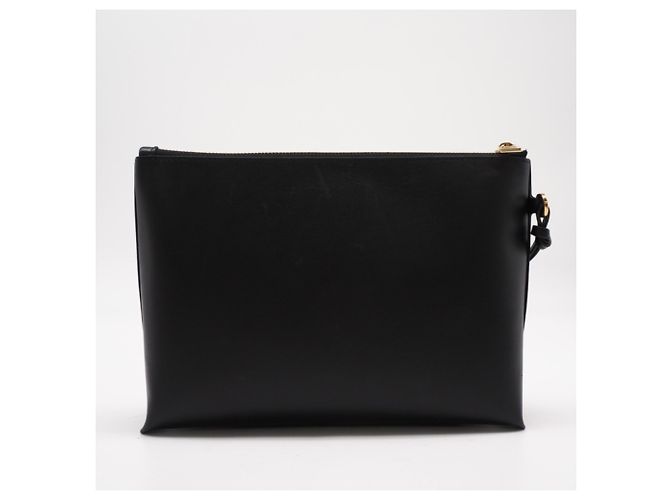 Clutch Loewe T Pouch in pelle di vitello Nero - vista 2