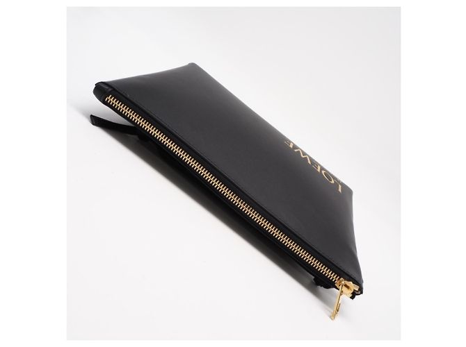 Clutch Loewe T Pouch in pelle di vitello Nero - vista 8