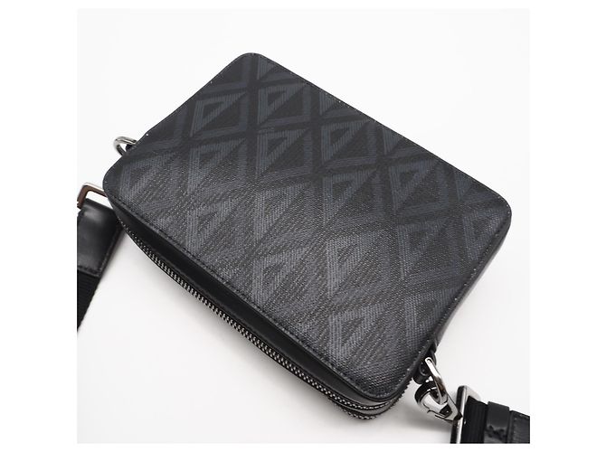 Pochette Messenger Christian Dior CD Diamond Marrone Nero - vista 2