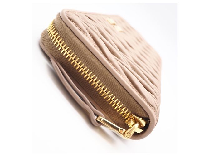 Cartera larga Miu Miu Matelassé Pink Beige - vista 7