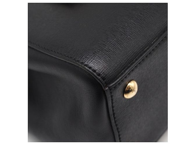 Borsa FENDI Leather Petite 2Jours Nero - vista 11