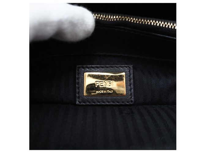 Borsa FENDI Leather Petite 2Jours Nero - vista 16