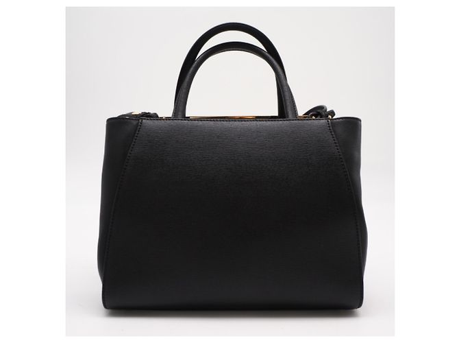 Borsa FENDI Leather Petite 2Jours Nero - vista 2