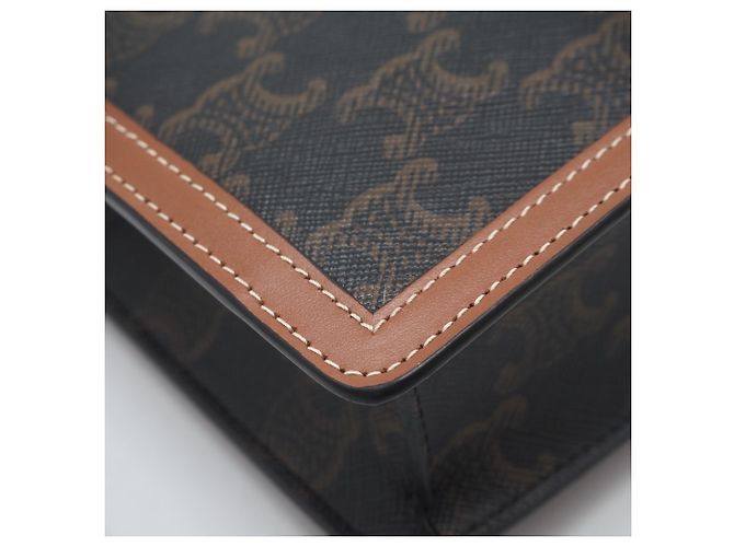 Triomphe Céline Bolso de Hombro Celine Margo Castaño Beige - vista 10
