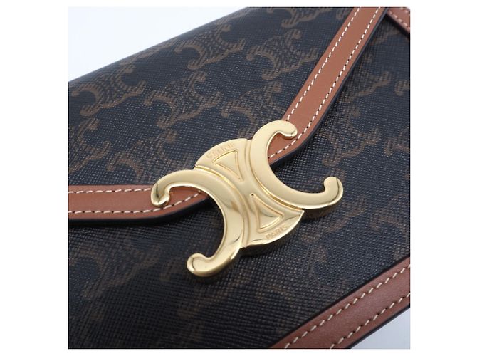 Triomphe Céline Bolso de Hombro Celine Margo Castaño Beige - vista 11