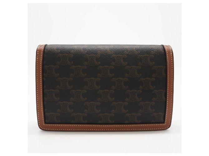 Triomphe Céline Bolso de Hombro Celine Margo Castaño Beige - vista 2