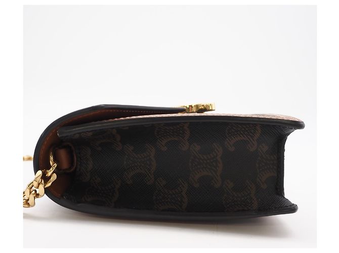 Triomphe Céline Bolso de Hombro Celine Margo Castaño Beige - vista 4
