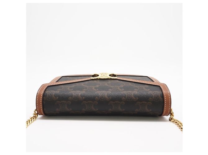 Triomphe Céline Bolso de Hombro Celine Margo Castaño Beige - vista 7