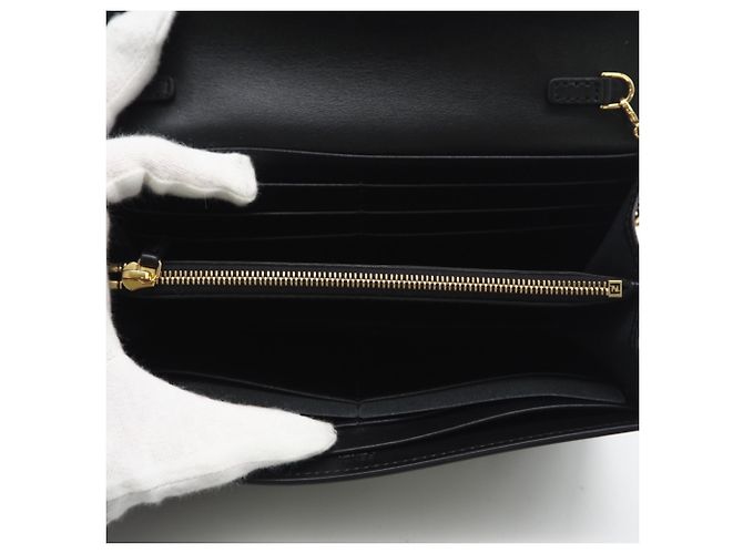 Borsa a tracolla FENDI FF Diamond Chain Wallet Nero - vista 10