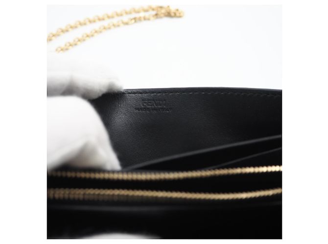 Borsa a tracolla FENDI FF Diamond Chain Wallet Nero - vista 12