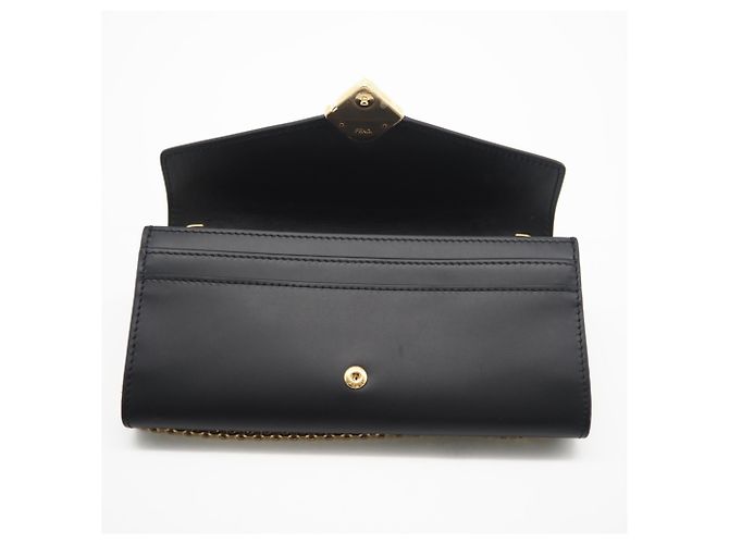 Borsa a tracolla FENDI FF Diamond Chain Wallet Nero - vista 9