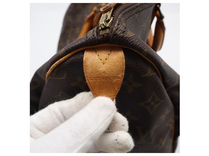 Borsa Louis Vuitton Monogram Speedy 35 Marrone - vista 14