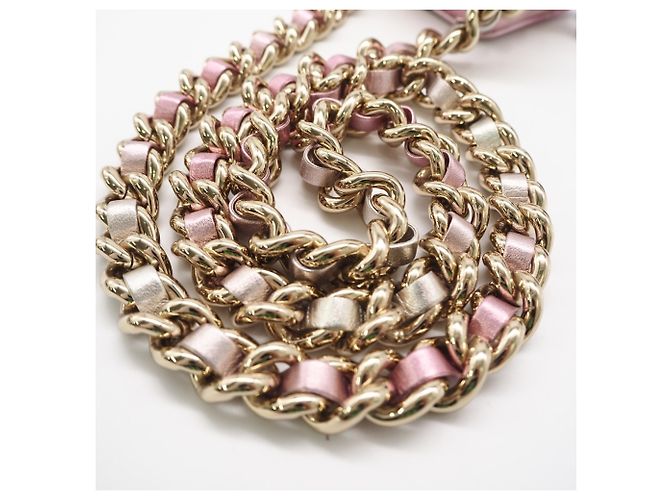 CHANEL Matelassé Punk Cube Chain Mini Shoulder Bag Argento Rosa - vista 4