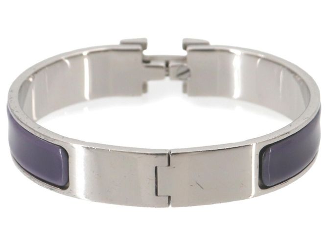 Pulseira Clic H PM Hermès em roxo e prata - vista 3