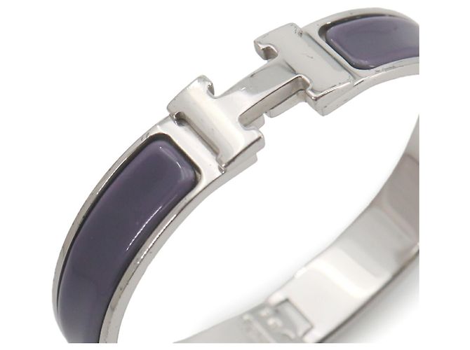 Pulseira Clic H PM Hermès em roxo e prata - vista 6