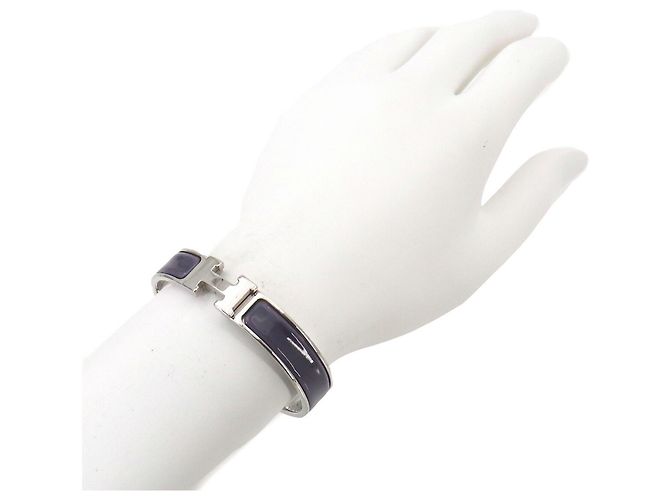 Pulseira Clic H PM Hermès em roxo e prata - vista 7