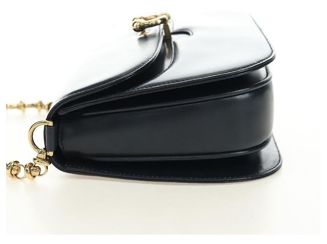 Gucci Chain Flap Leather Blu navy - vista 3
