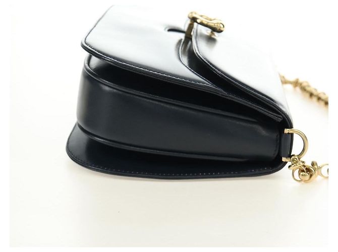 Gucci Chain Flap Leather Blu navy - vista 4