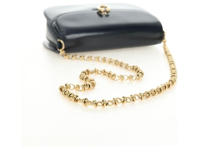 Gucci Chain Flap Leather Blu navy - vista 5
