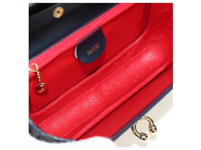 Gucci Chain Flap Leather Blu navy - vista 6