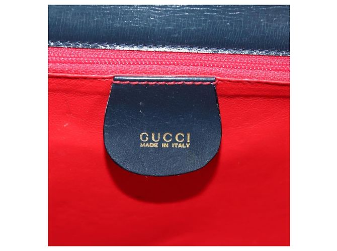 Gucci Chain Flap Leather Blu navy - vista 7