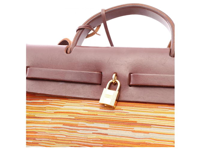 Hermès Borsa 2-Way Hermes Herbag PM Marrone Multicolore - vista 12