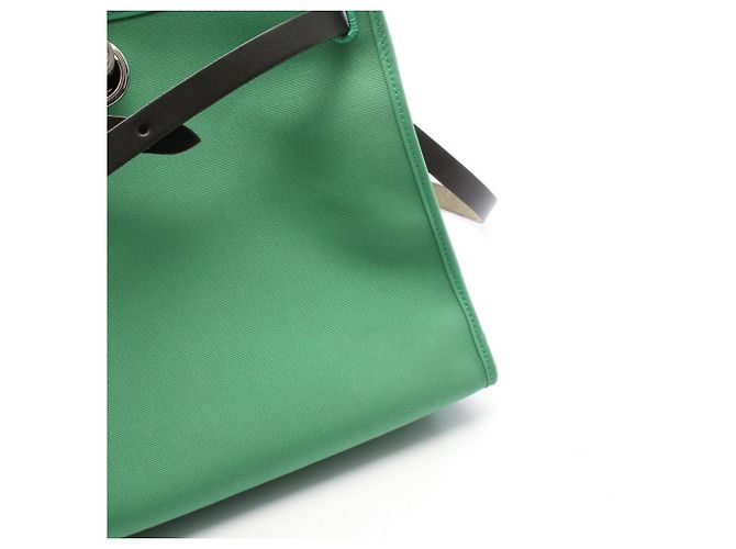 Hermès Borsa 2-Way Hermes Herbag Zip PM Nero Verde - vista 7