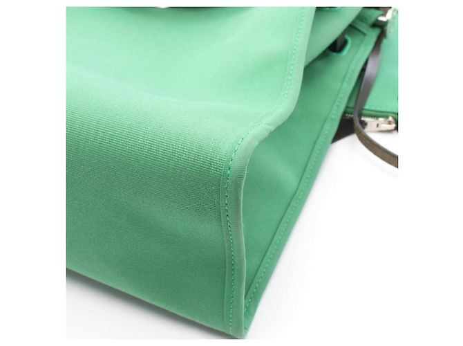 Hermès Borsa 2-Way Hermes Herbag Zip PM Nero Verde - vista 9
