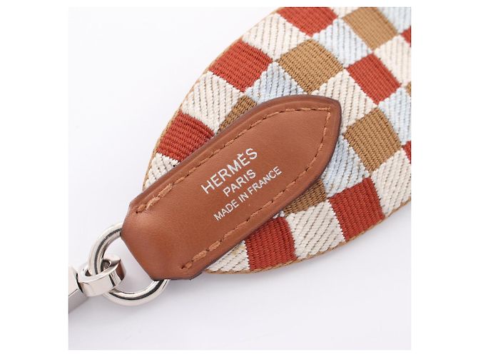 Hermès Hermes Bandoulière Sangle Caval Chai Nata Blue Plume Go Shoulder Strap Marrone Multicolore - vista 4